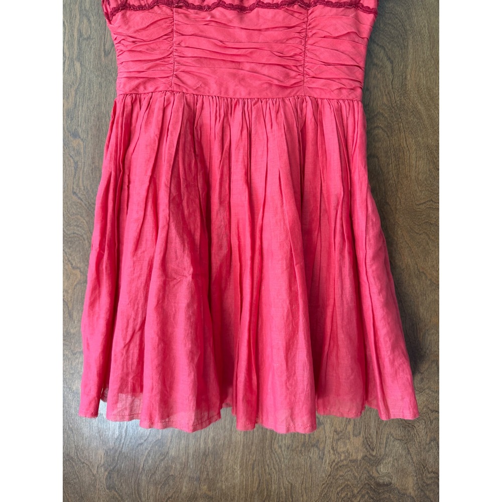 Free People sz 2 Rose Garden Eyelet Embroidered Fit Flare Babydoll Poppy Dress - Picture 5 of 10